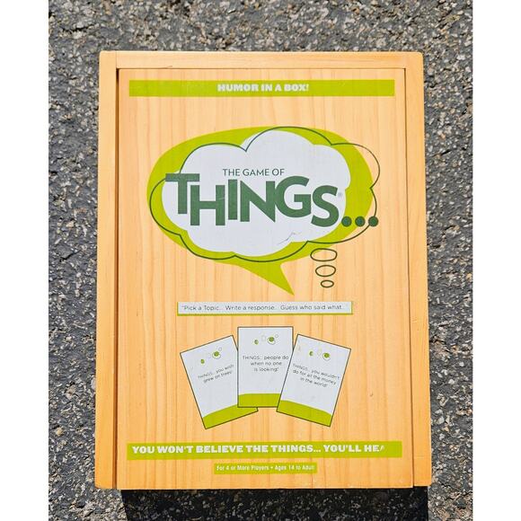 Family Board Game THINGS Humor In A Box Complete In Box Never Used - Picture 1 of 5